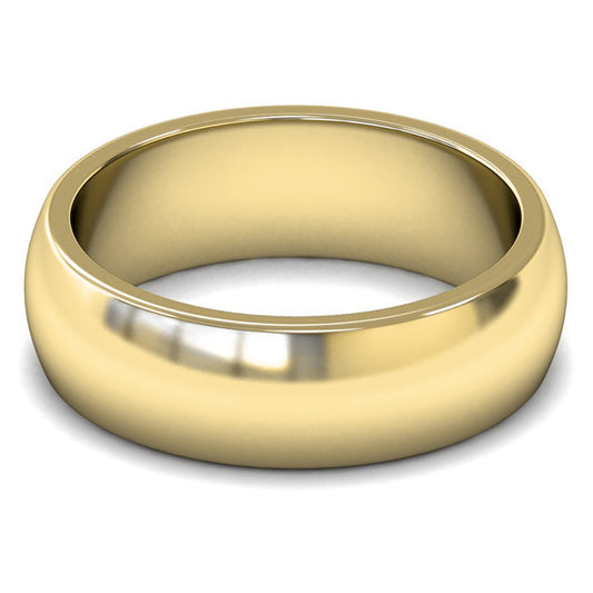 9ct Yellow Gold 7mm Heavy Weight D Shape Wedding Ring
