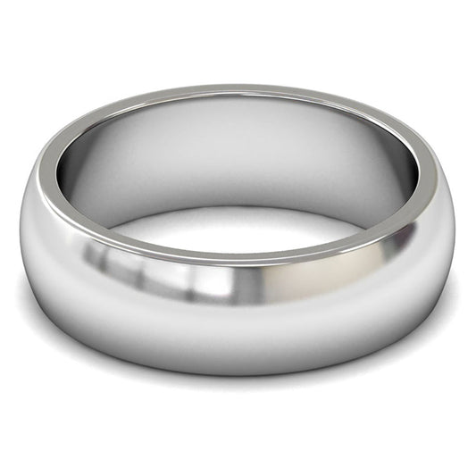 Palladium 950 7mm Heavy Weight D Shape Wedding Ring