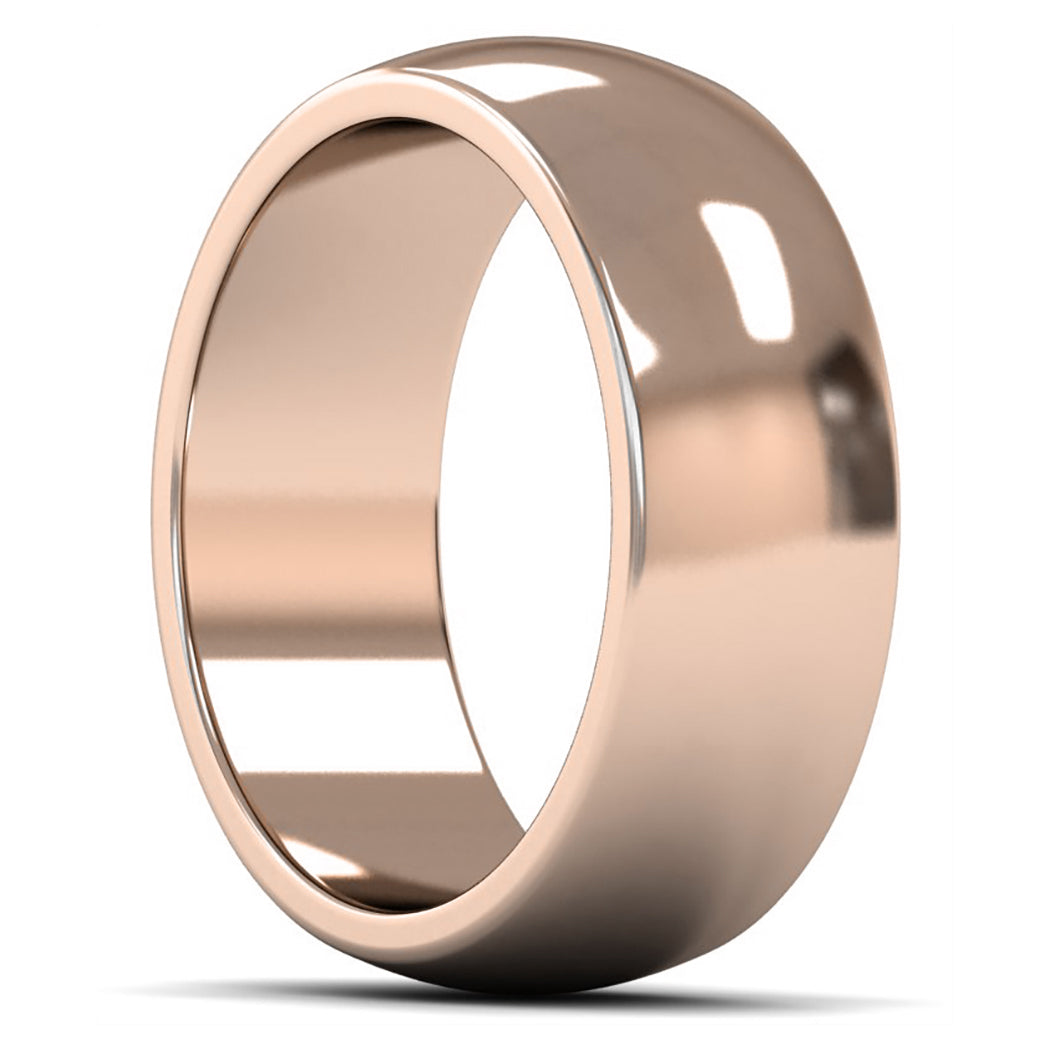 14ct Rose Fairtrade Gold 8mm Heavy Weight D Shape Wedding Ring