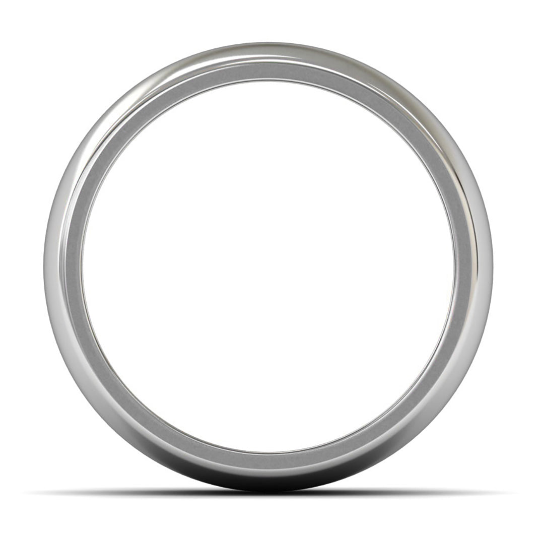 14ct White Gold 8mm Heavy Weight D Shape Wedding Ring