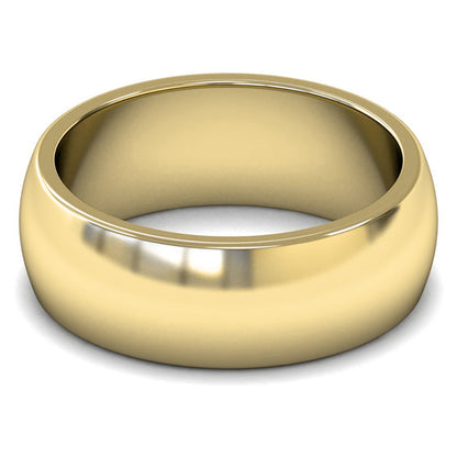 14ct Yellow Gold 8mm Heavy Weight D Shape Wedding Ring