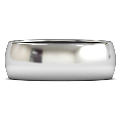 18ct White Fairtrade Gold 8mm Heavy Weight D Shape Wedding Ring