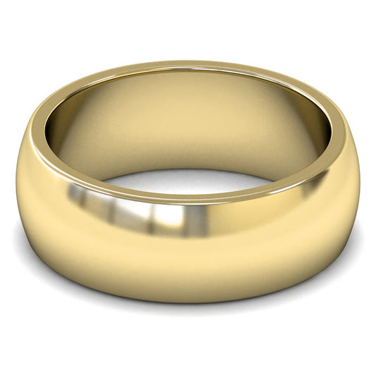 18ct Yellow Gold 8mm Heavy Weight D Shape Wedding Ring