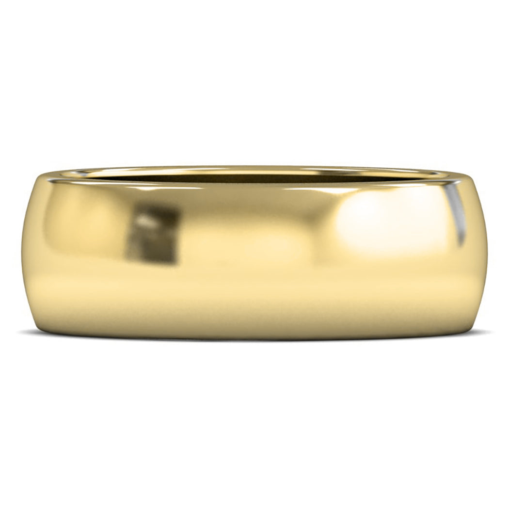18ct Yellow Fairtrade Gold 8mm Heavy Weight D Shape Wedding Ring