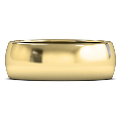 18ct Yellow Fairtrade Gold 8mm Heavy Weight D Shape Wedding Ring