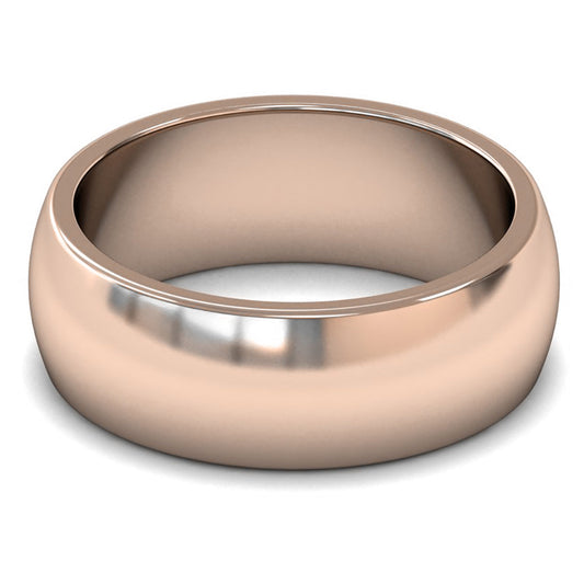 9ct Rose Fairtrade Gold 8mm Heavy Weight D Shape Wedding Ring