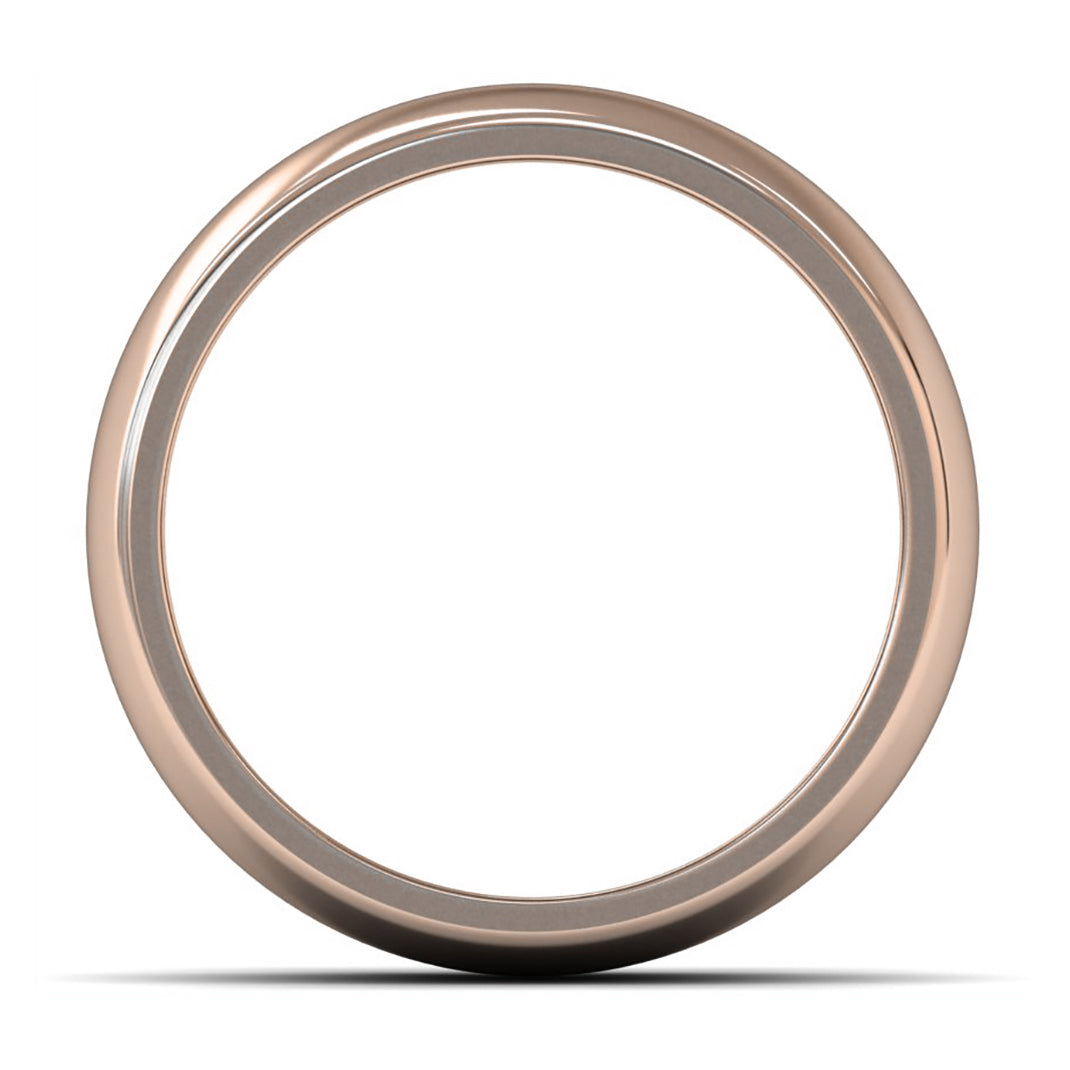 9ct Rose Fairtrade Gold 8mm Heavy Weight D Shape Wedding Ring