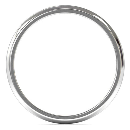 14ct White Gold 2mm Light Weight D Shape Wedding Ring