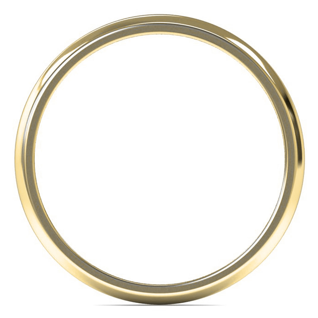 18ct Yellow Fairtrade Gold 2mm Light Weight D Shape Wedding Ring