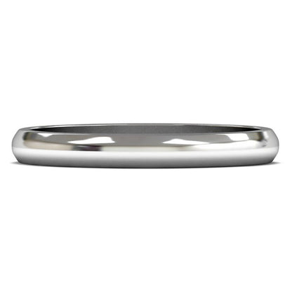 14ct White Fairtrade Gold 2.5mm Light Weight D Shape Wedding Ring