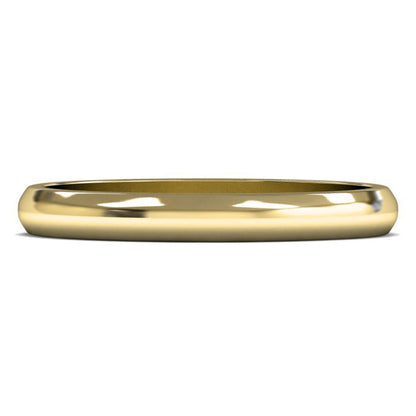 14ct Yellow Gold 2.5mm Light Weight D Shape Wedding Ring