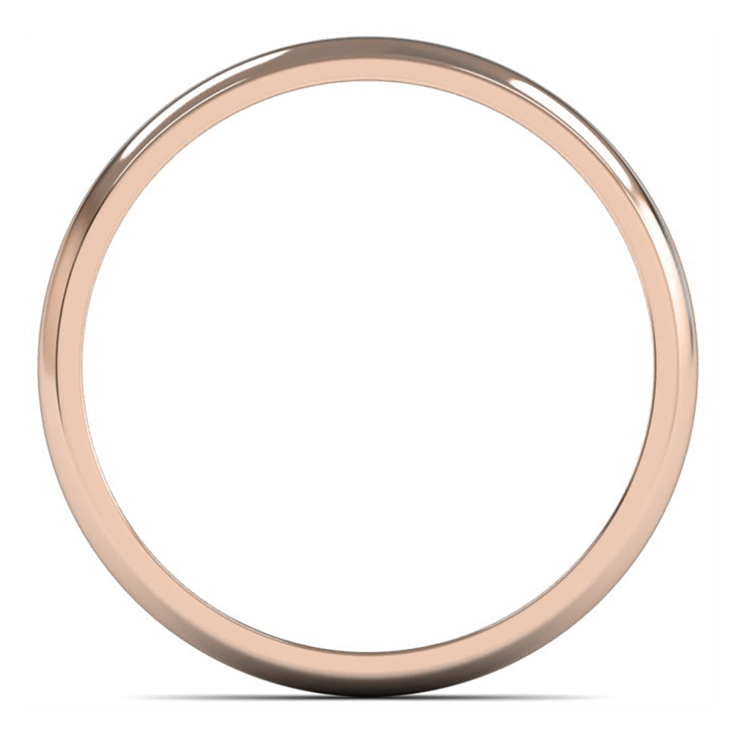 9ct Rose Fairtrade Gold 2.5mm Light Weight D Shape Wedding Ring