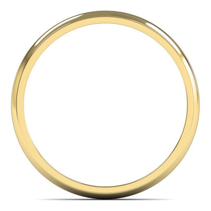 9ct Yellow Gold 2.5mm Light Weight D Shape Wedding Ring