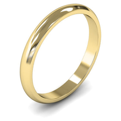 9ct Yellow Gold 2.5mm Light Weight D Shape Wedding Ring