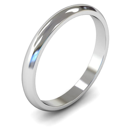 Platinum 950 2.5mm Light Weight D Shape Wedding Ring