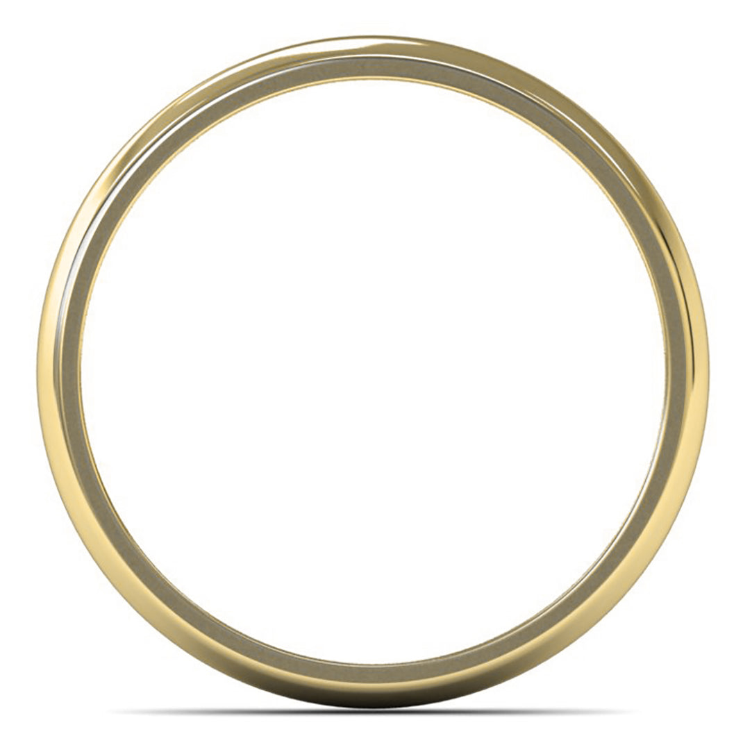 14ct Yellow Gold 3mm Light Weight D Shape Wedding Ring