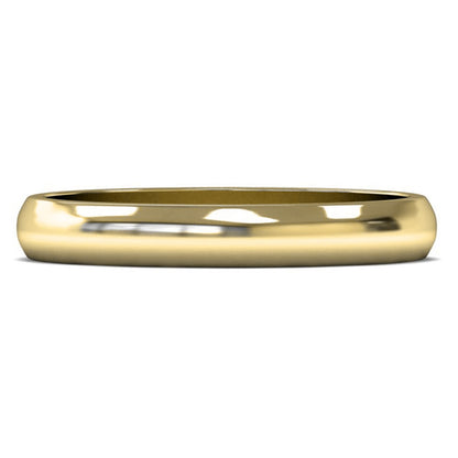 18ct Yellow Fairtrade Gold 3mm Light Weight D Shape Wedding Ring