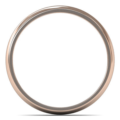 9ct Rose Gold 3mm Light Weight D Shape Wedding Ring
