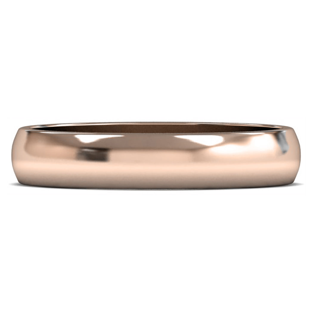 14ct Rose Fairtrade Gold 4mm Light Weight D Shape Wedding Ring