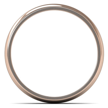 14ct Rose Gold 4mm Light Weight D Shape Wedding Ring