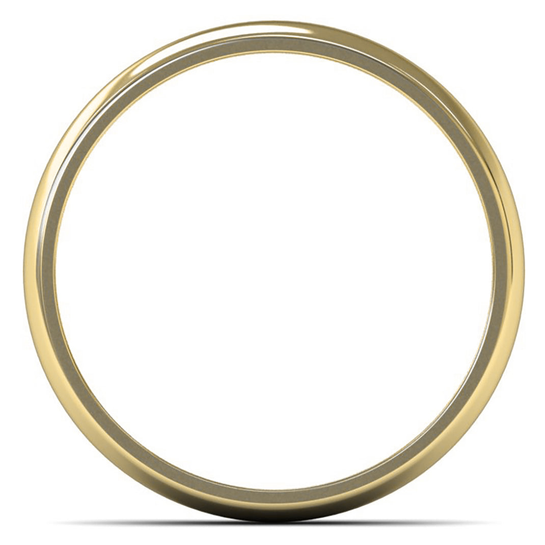 14ct Yellow Fairtrade Gold 4mm Light Weight D Shape Wedding Ring