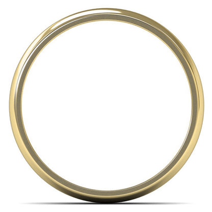14ct Yellow Fairtrade Gold 4mm Light Weight D Shape Wedding Ring