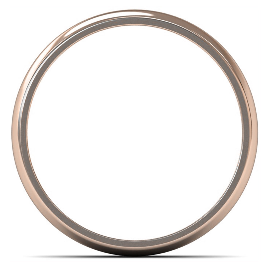 18ct Rose Gold 4mm Light Weight D Shape Wedding Ring