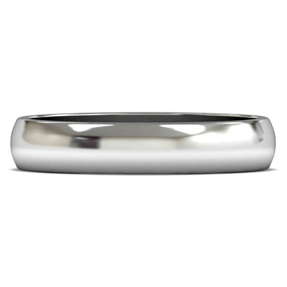 18ct White Fairtrade Gold 4mm Light Weight D Shape Wedding Ring