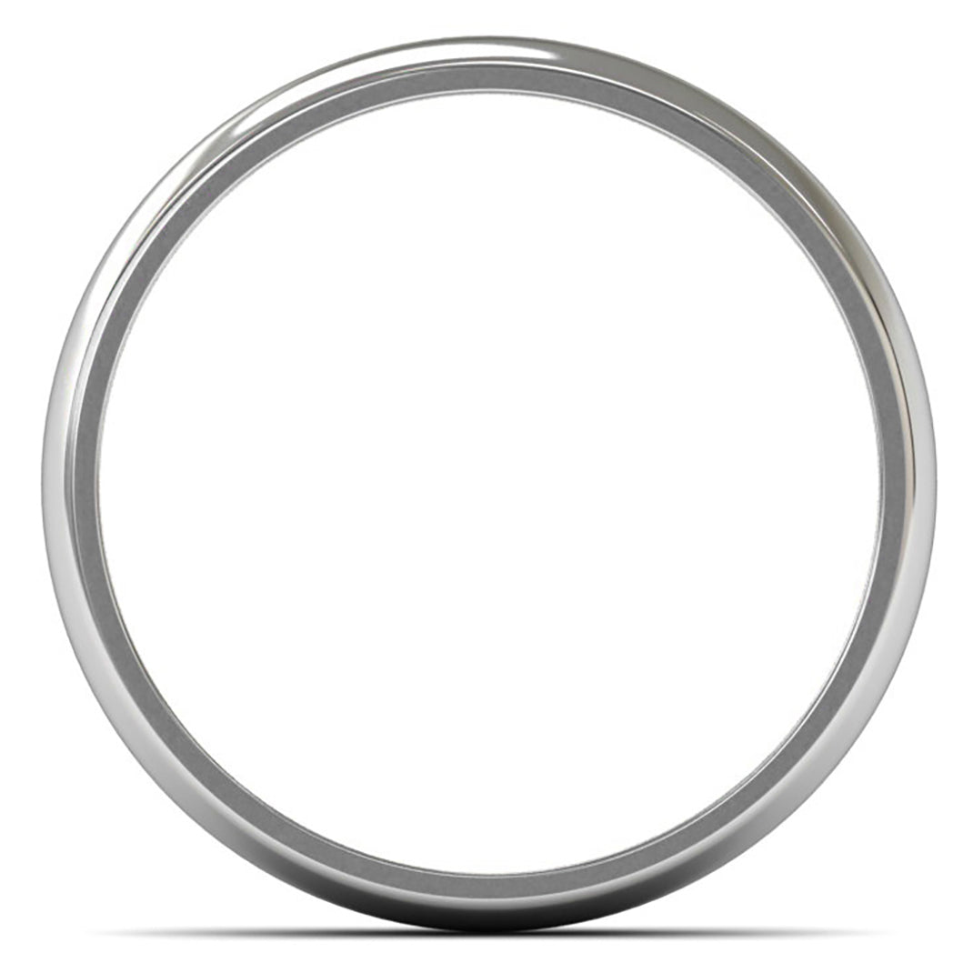 18ct White Fairtrade Gold 4mm Light Weight D Shape Wedding Ring