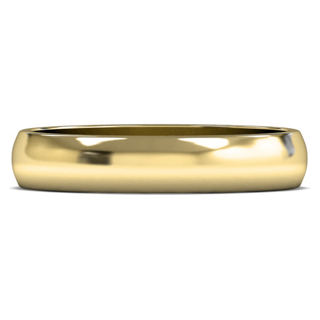 18ct Yellow Fairtrade Gold 4mm Light Weight D Shape Wedding Ring