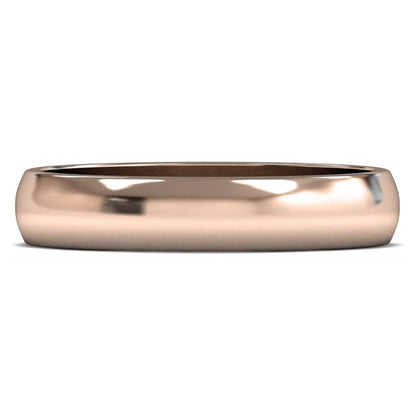 9ct Rose Gold 4mm Light Weight D Shape Wedding Ring