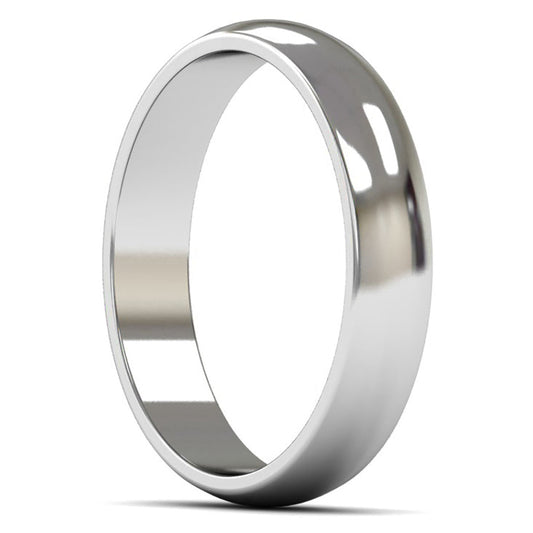 Palladium 500 4mm Light Weight D Shape Wedding Ring