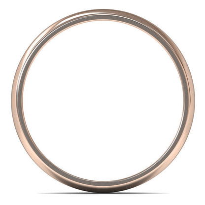 14ct Rose Gold 5mm Light Weight D Shape Wedding Ring
