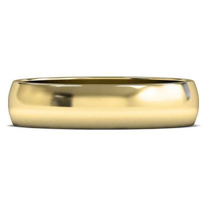 14ct Yellow Fairtrade Gold 5mm Light Weight D Shape Wedding Ring