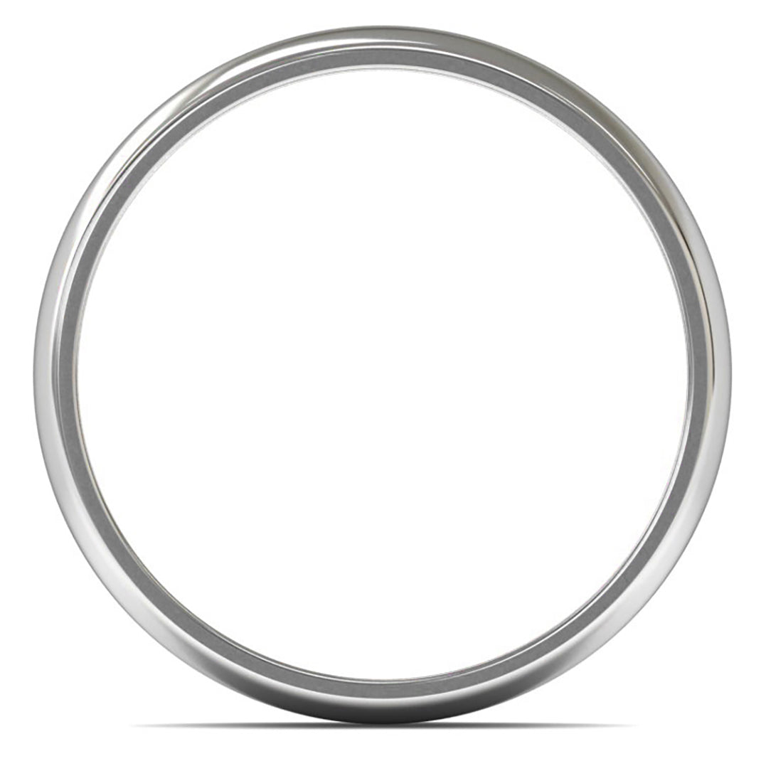 18ct White Fairtrade Gold 5mm Light Weight D Shape Wedding Ring
