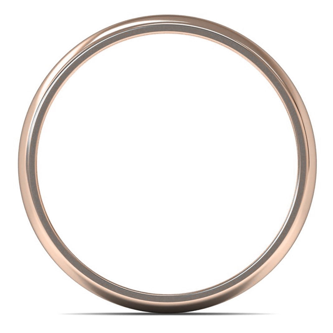 9ct Rose Fairtrade Gold 5mm Light Weight D Shape Wedding Ring