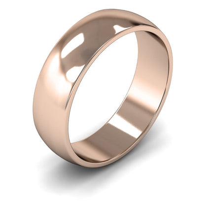 14ct Rose Fairtrade Gold 6mm Light Weight D Shape Wedding Ring