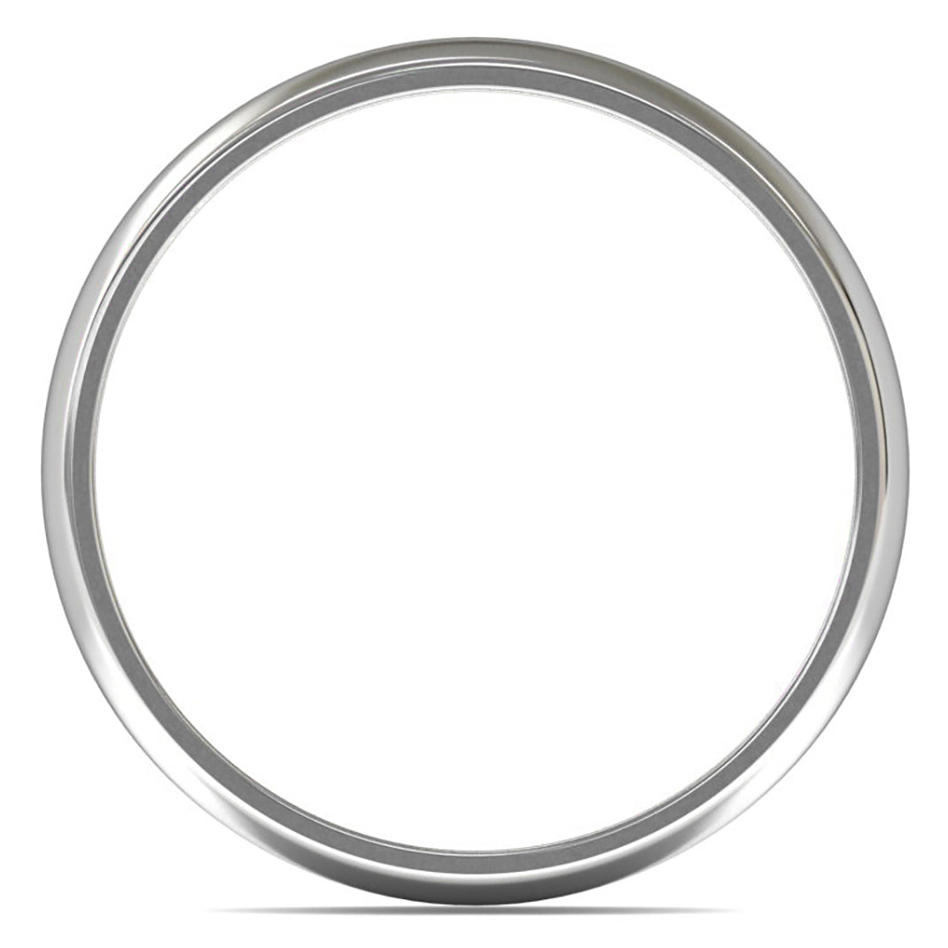 14ct White Gold 6mm Light Weight D Shape Wedding Ring