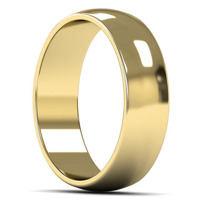 14ct Yellow Gold 6mm Light Weight D Shape Wedding Ring