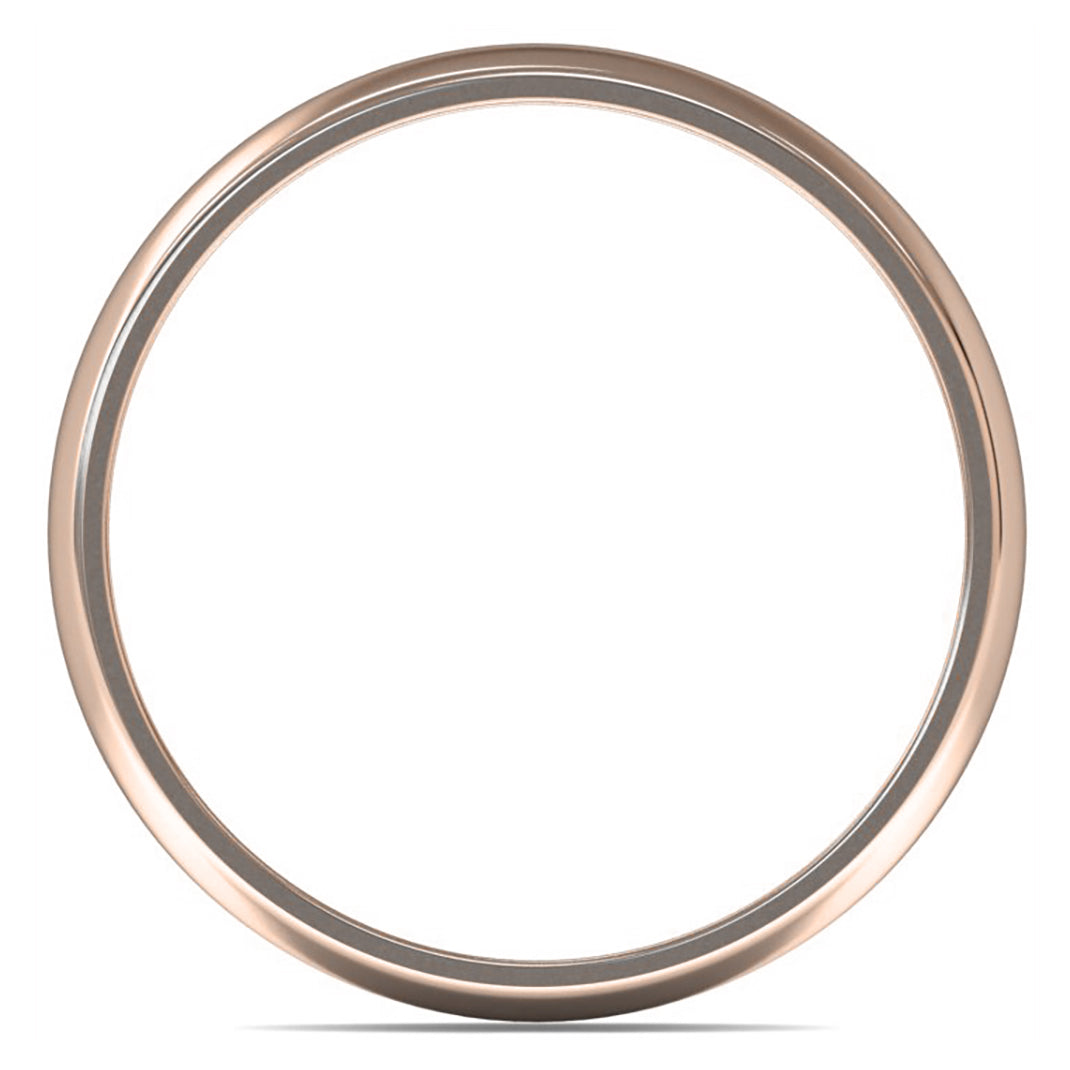 9ct Rose Gold 6mm Light Weight D Shape Wedding Ring