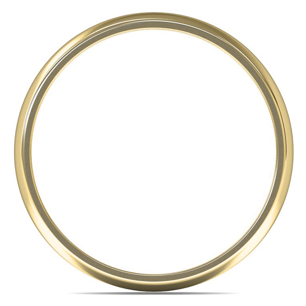 9ct Yellow Gold 6mm Light Weight D Shape Wedding Ring