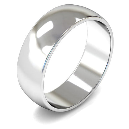 18ct White Fairtrade Gold 7mm Light Weight D Shape Wedding Ring