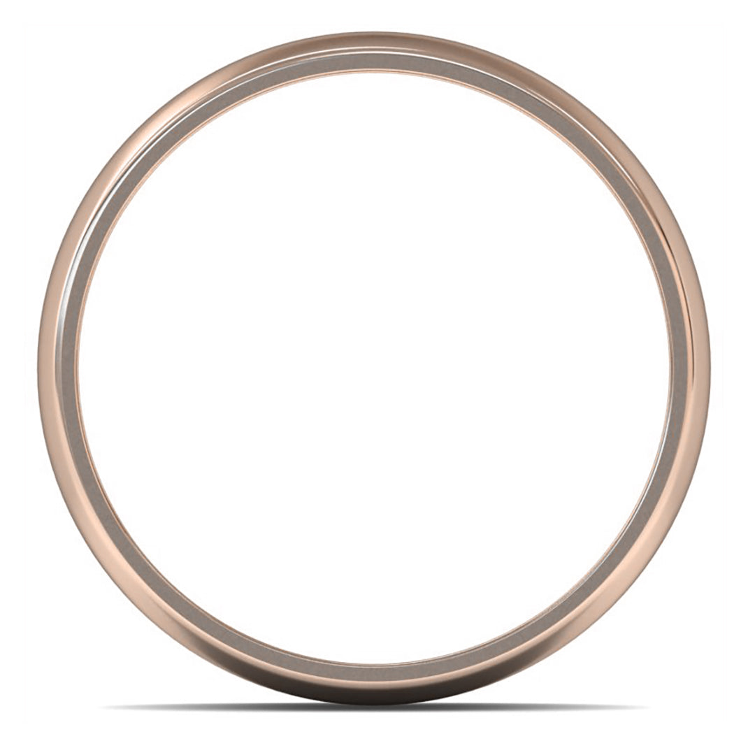 9ct Rose Gold 7mm Light Weight D Shape Wedding Ring