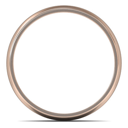 9ct Rose Gold 7mm Light Weight D Shape Wedding Ring