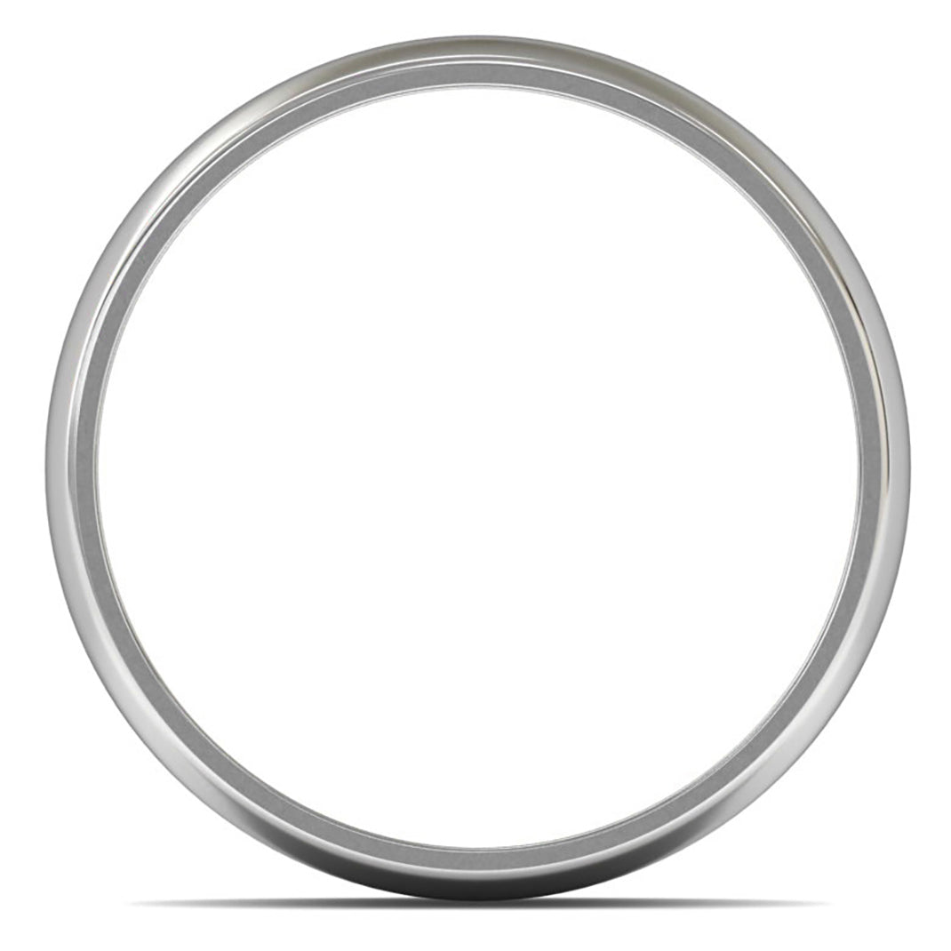 9ct White Fairtrade Gold 7mm Light Weight D Shape Wedding Ring