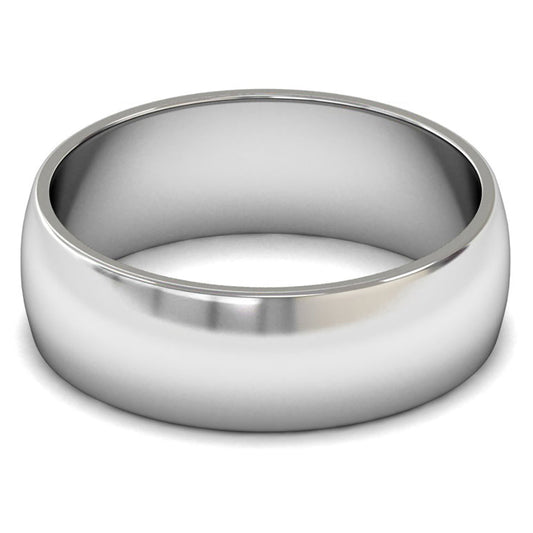 Palladium 950 7mm Light Weight D Shape Wedding Ring
