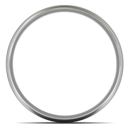 14ct White Fairtrade Gold 8mm Light Weight D Shape Wedding Ring
