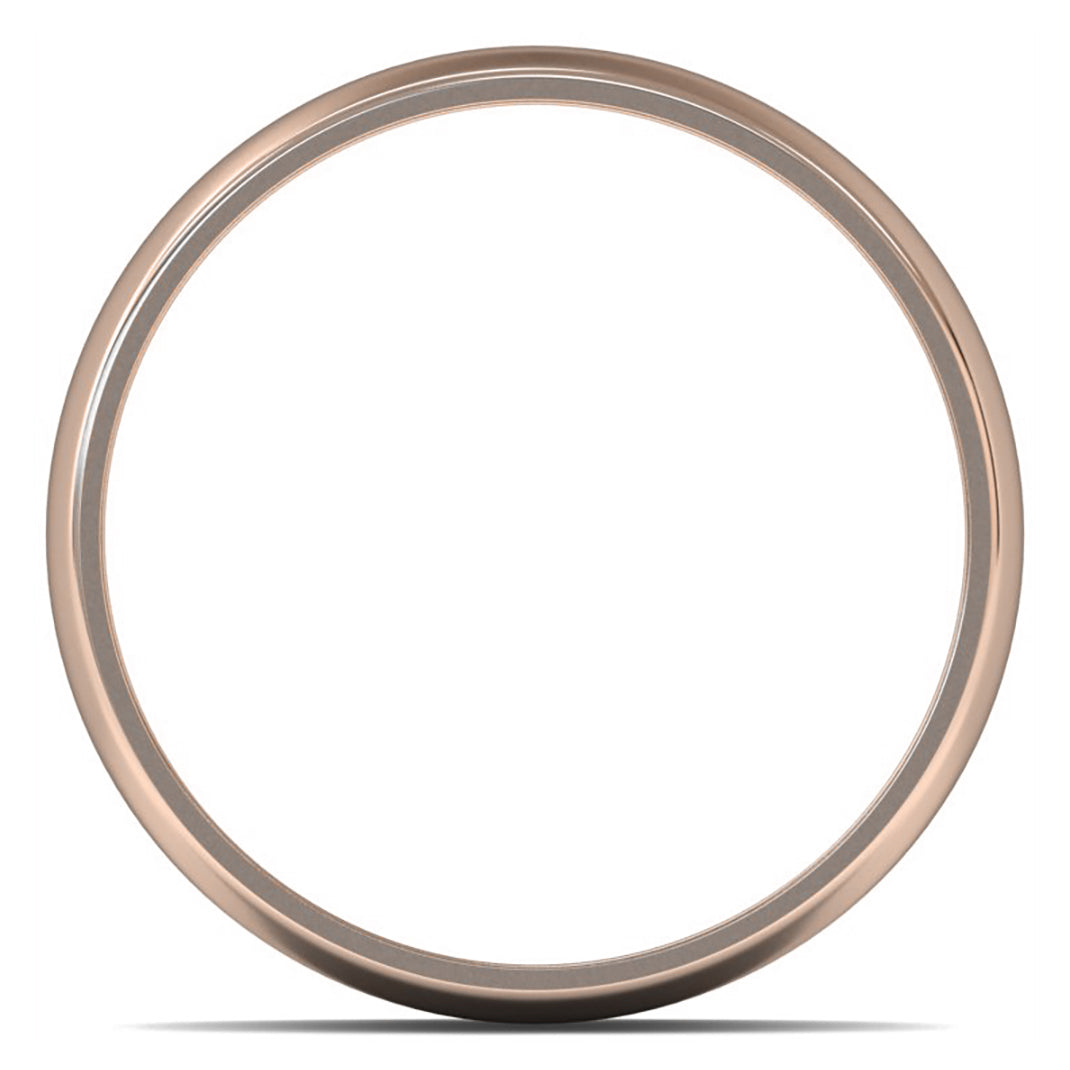18ct Rose Fairtrade Gold 8mm Light Weight D Shape Wedding Ring