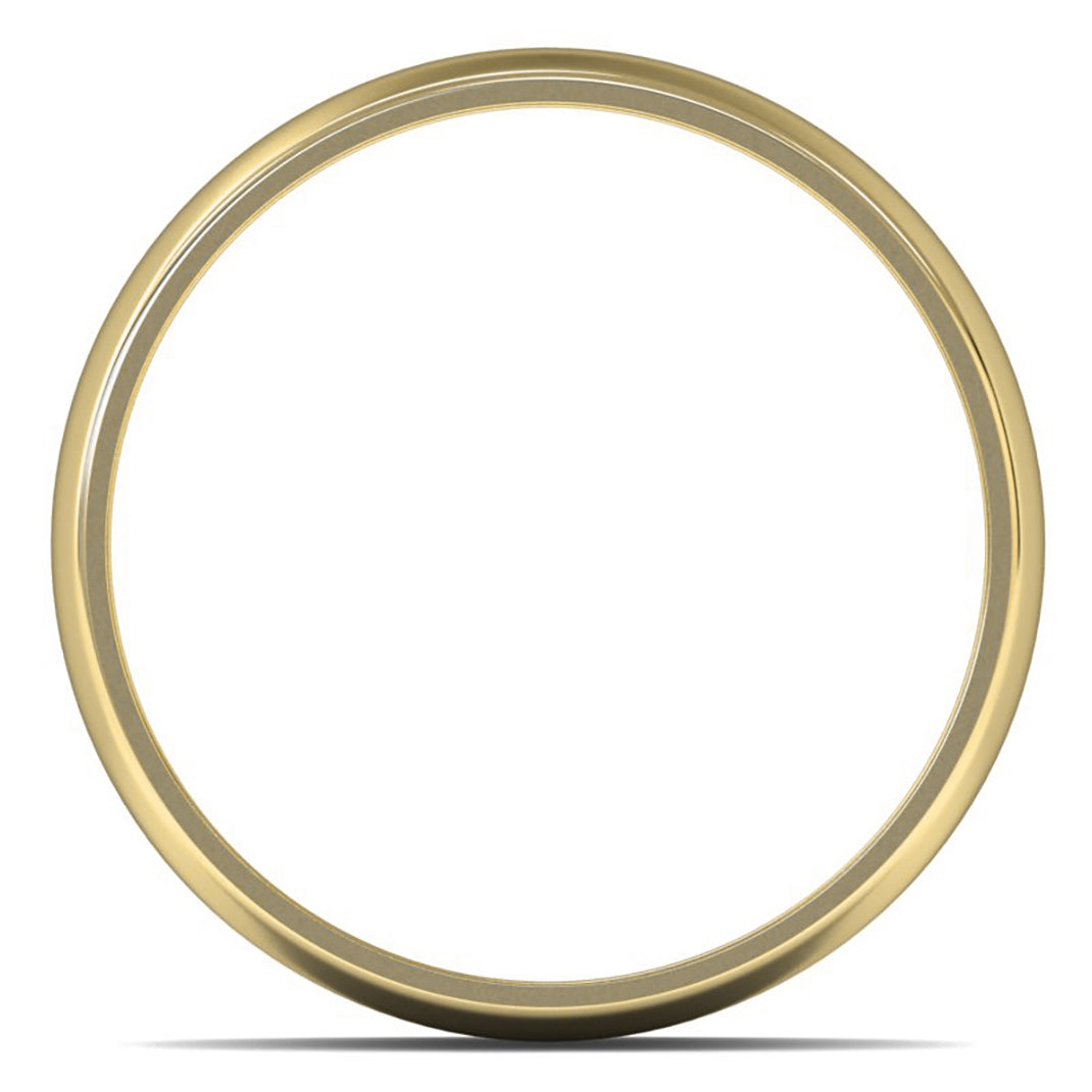 18ct Yellow Gold 8mm Light Weight D Shape Wedding Ring