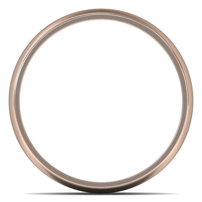 9ct Rose Gold 8mm Light Weight D Shape Wedding Ring